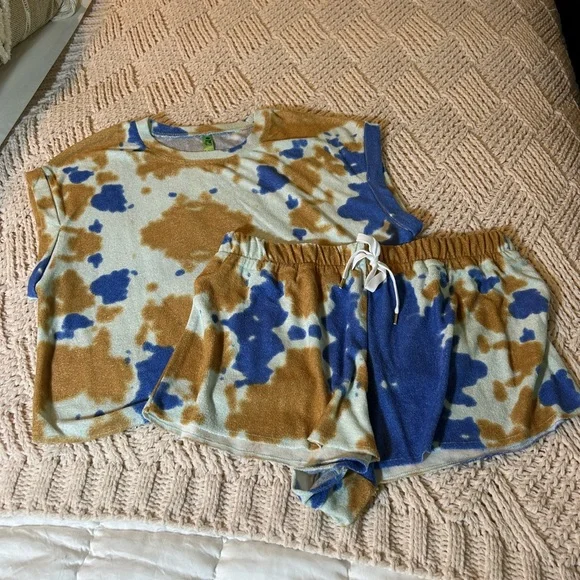 Honeydew Intimates Blue and Tan Pajama Shorts Set 🆕 - Picture 11 of 11